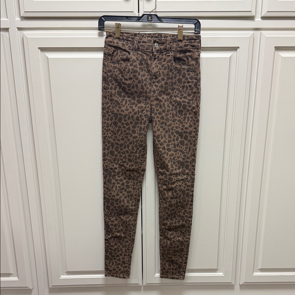 American Eagle Outfitters Brown Leopard Skinny Jeans 4